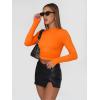 imageTrendy Queen Womens Long Sleeve Shirts Basic Crop Tops Tight Slim Fit Cute Teen Girls Fall Winter Y2k ClothesOrange