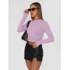 imageTrendy Queen Womens Long Sleeve Shirts Basic Crop Tops Tight Slim Fit Cute Teen Girls Fall Winter Y2k ClothesPurple
