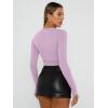 imageTrendy Queen Womens Long Sleeve Shirts Basic Crop Tops Tight Slim Fit Cute Teen Girls Fall Winter Y2k ClothesPurple