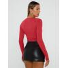 imageTrendy Queen Womens Long Sleeve Shirts Basic Crop Tops Tight Slim Fit Cute Teen Girls Fall Winter Y2k ClothesRed