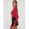 imageTrendy Queen Womens Long Sleeve Shirts Basic Crop Tops Tight Slim Fit Cute Teen Girls Fall Winter Y2k ClothesRed