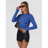 imageTrendy Queen Womens Long Sleeve Shirts Basic Crop Tops Tight Slim Fit Cute Teen Girls Fall Winter Y2k ClothesRoyal Blue