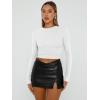 imageTrendy Queen Womens Long Sleeve Shirts Basic Crop Tops Tight Slim Fit Cute Teen Girls Fall Winter Y2k ClothesWhite