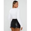 imageTrendy Queen Womens Long Sleeve Shirts Basic Crop Tops Tight Slim Fit Cute Teen Girls Fall Winter Y2k ClothesWhite