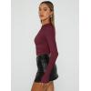 imageTrendy Queen Womens Long Sleeve Shirts Basic Crop Tops Tight Slim Fit Cute Teen Girls Fall Winter Y2k ClothesWine Red