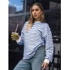 imageTrendy Queen Womens Oversized Crewneck Striped SweatshirtStriped Blue