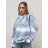 imageTrendy Queen Womens Oversized Crewneck Striped SweatshirtStriped Blue