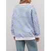 imageTrendy Queen Womens Oversized Crewneck Striped SweatshirtStriped Blue