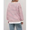 imageTrendy Queen Womens Oversized Crewneck Striped SweatshirtStriped Red