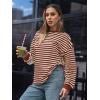 imageTrendy Queen Womens Oversized Crewneck Striped SweatshirtStriped Rust