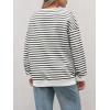 imageTrendy Queen Womens Oversized Crewneck Striped SweatshirtStriped White