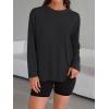 imageTrendy Queen Womens Oversized Long Sleeve T Shirts 2025 Basic Crewneck Tee Fall Tops Casual Workout Y2K ClothesBlack