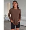 imageTrendy Queen Womens Oversized Long Sleeve T Shirts 2025 Basic Crewneck Tee Fall Tops Casual Workout Y2K ClothesBrown