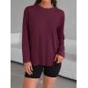 imageTrendy Queen Womens Oversized Long Sleeve T Shirts 2025 Basic Crewneck Tee Fall Tops Casual Workout Y2K ClothesBurgundy