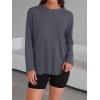 imageTrendy Queen Womens Oversized Long Sleeve T Shirts 2025 Basic Crewneck Tee Fall Tops Casual Workout Y2K ClothesDeepgrey
