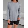 imageTrendy Queen Womens Oversized Long Sleeve T Shirts 2025 Basic Crewneck Tee Fall Tops Casual Workout Y2K ClothesGrey
