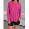 imageTrendy Queen Womens Oversized Long Sleeve T Shirts 2025 Basic Crewneck Tee Fall Tops Casual Workout Y2K ClothesHotpink