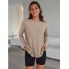 imageTrendy Queen Womens Oversized Long Sleeve T Shirts 2025 Basic Crewneck Tee Fall Tops Casual Workout Y2K ClothesKhaki