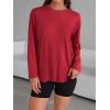 imageTrendy Queen Womens Oversized Long Sleeve T Shirts 2025 Basic Crewneck Tee Fall Tops Casual Workout Y2K ClothesRed