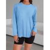 imageTrendy Queen Womens Oversized Long Sleeve T Shirts 2025 Basic Crewneck Tee Fall Tops Casual Workout Y2K ClothesSkyblue