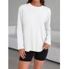 imageTrendy Queen Womens Oversized Long Sleeve T Shirts 2025 Basic Crewneck Tee Fall Tops Casual Workout Y2K ClothesWhite