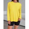 imageTrendy Queen Womens Oversized Long Sleeve T Shirts 2025 Basic Crewneck Tee Fall Tops Casual Workout Y2K ClothesYellow