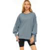 imageTrendy Queen Womens Oversized Sweatshirts Hoodies Crewneck Shirts Fall Outfits Teen Girls Y2k Winter ClothesGreygreen