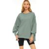 imageTrendy Queen Womens Oversized Sweatshirts Hoodies Crewneck Shirts Fall Outfits Teen Girls Y2k Winter ClothesLightgreen