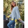 imageTrendy Queen Womens Oversized Sweatshirts Hoodies Crewneck Shirts Fall Outfits Teen Girls Y2k Winter ClothesStripedblue