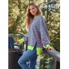 imageTrendy Queen Womens Oversized Sweatshirts Hoodies Crewneck Shirts Fall Outfits Teen Girls Y2k Winter ClothesStripedpink