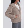 imageTrendy Queen Zip Up Hoodies For Women Cropped Sweatshirts Fall Fashion Outfits 2025 Y2k Fleece Teen Girls ClothesCoffee Grey