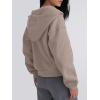 imageTrendy Queen Zip Up Hoodies For Women Cropped Sweatshirts Fall Fashion Outfits 2025 Y2k Fleece Teen Girls ClothesCoffee Grey