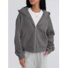 imageTrendy Queen Zip Up Hoodies For Women Cropped Sweatshirts Fall Fashion Outfits 2025 Y2k Fleece Teen Girls ClothesDark Grey