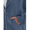 imageTrendy Queen Zip Up Hoodies For Women Cropped Sweatshirts Fall Fashion Outfits 2025 Y2k Fleece Teen Girls ClothesGrey Blue