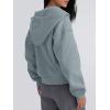 imageTrendy Queen Zip Up Hoodies For Women Cropped Sweatshirts Fall Fashion Outfits 2025 Y2k Fleece Teen Girls ClothesGrey Green