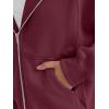imageTrendy Queen Zip Up Hoodies For Women Cropped Sweatshirts Fall Fashion Outfits 2025 Y2k Fleece Teen Girls ClothesRed