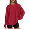 imageTrendy Queen Womens Oversized Long Sleeve T Shirts 2025 Basic Crewneck Tee Fall Tops Casual Workout Y2K ClothesRed
