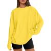 imageTrendy Queen Womens Oversized Long Sleeve T Shirts 2025 Basic Crewneck Tee Fall Tops Casual Workout Y2K ClothesYellow