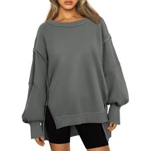 imageTrendy Queen Womens Oversized Sweatshirts Hoodies Crewneck Shirts Fall Outfits Teen Girls Y2k Winter ClothesDarkgrey