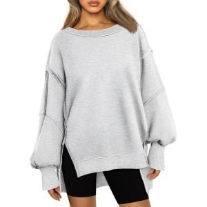 imageTrendy Queen Womens Oversized Sweatshirts Hoodies Crewneck Shirts Fall Outfits Teen Girls Y2k Winter ClothesGrey
