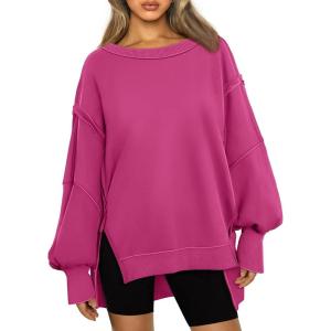 imageTrendy Queen Womens Oversized Sweatshirts Hoodies Crewneck Shirts Fall Outfits Teen Girls Y2k Winter ClothesHotpink