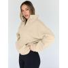 imageTrendy Queen Sweatshirts Half Zip Pullover Quarter Zip Oversized Hoodies Sweaters Comfy Fall Outfits 2025 Y2K Winter ClothesApricot