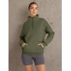 imageTrendy Queen Sweatshirts Half Zip Pullover Quarter Zip Oversized Hoodies Sweaters Comfy Fall Outfits 2025 Y2K Winter ClothesArmy Green