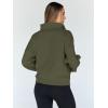 imageTrendy Queen Sweatshirts Half Zip Pullover Quarter Zip Oversized Hoodies Sweaters Comfy Fall Outfits 2025 Y2K Winter ClothesArmy Green