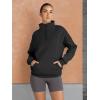 imageTrendy Queen Sweatshirts Half Zip Pullover Quarter Zip Oversized Hoodies Sweaters Comfy Fall Outfits 2025 Y2K Winter ClothesBlack