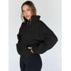 imageTrendy Queen Sweatshirts Half Zip Pullover Quarter Zip Oversized Hoodies Sweaters Comfy Fall Outfits 2025 Y2K Winter ClothesBlack