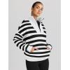 imageTrendy Queen Sweatshirts Half Zip Pullover Quarter Zip Oversized Hoodies Sweaters Comfy Fall Outfits 2025 Y2K Winter ClothesBlack and White