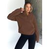imageTrendy Queen Sweatshirts Half Zip Pullover Quarter Zip Oversized Hoodies Sweaters Comfy Fall Outfits 2025 Y2K Winter ClothesBrown