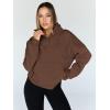 imageTrendy Queen Sweatshirts Half Zip Pullover Quarter Zip Oversized Hoodies Sweaters Comfy Fall Outfits 2025 Y2K Winter ClothesBrown