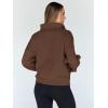 imageTrendy Queen Sweatshirts Half Zip Pullover Quarter Zip Oversized Hoodies Sweaters Comfy Fall Outfits 2025 Y2K Winter ClothesBrown
